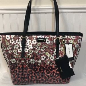 Tricolor sequins floral/leopard pattern purse